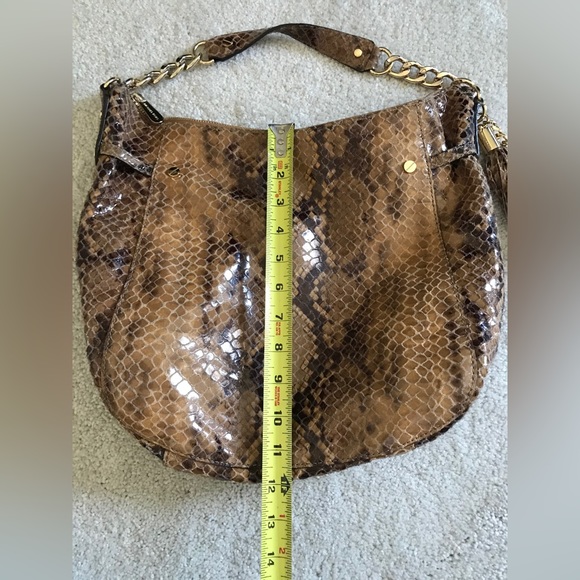 MICHAEL KORS Python Snake Brown Hobo Shoulder Handbag Purse - Picture 15 of 16